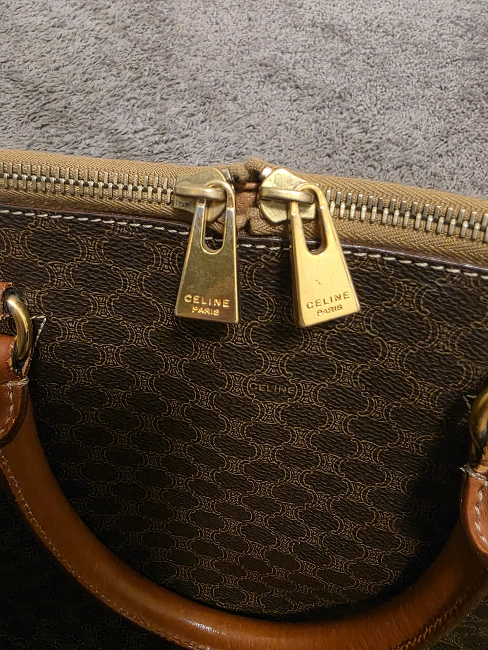 Vintage Celine Macadam Dome Bag - Brown